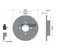 2x Disque de frein plein 92026300 TEXTAR pour AUDI 80 B3 A trois volumes 90 B2