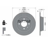 2x Disque de frein plein 92048500 TEXTAR pour SAAB 900 I Combi Coupe 900 I 9000