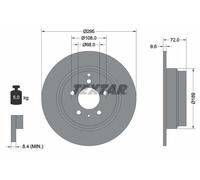 2x Disque de frein plein 92066803 TEXTAR pour VOLVO 850 850 Break S70 V70 I
