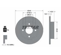 2x Disque de frein plein 92075303 TEXTAR pour FORD MAZDA