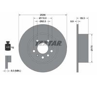 2x Disque de frein plein 92075703 TEXTAR pour SAAB OPEL
