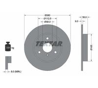 2 disques de frein avant Textar 280 mm pour Smart City Coupé