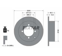 2x Disque de frein plein 92104000 TEXTAR pour MITSUBISHI KIA HYUNDAI