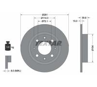 2x Disque de frein plein 92104300 TEXTAR pour KIA CLARUS CLARUS Break CARENS I