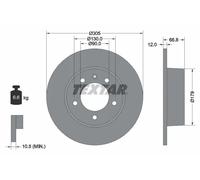 2x Disque de frein plein 92111203 TEXTAR pour RENAULT OPEL NISSAN