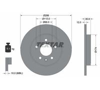 2x Disque de frein plein 92137003 TEXTAR pour AUDI SEAT