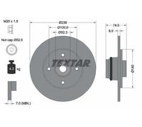 2x Disque de frein plein 92154003 TEXTAR pour RENAULT MEGANE I Cabriolet CLIO II