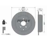 2x Disque de frein plein 92162503 TEXTAR pour HONDA CR-V III CR-V II