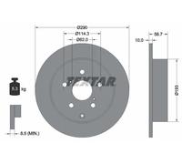 2x Disque de frein plein 92164803 TEXTAR pour TOYOTA COROLLA Verso