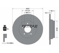 Textar Disque de frein 92176503 arrière plein Ø300 mm 1 pièce