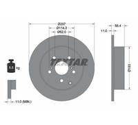 Disque de frein TEXTAR 92222500 arrière, plein, 1 pièce