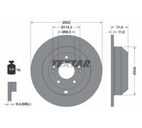 2x Disque de frein plein 92223403 TEXTAR pour KIA HYUNDAI