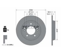 2x Disque de frein plein 92314403 TEXTAR pour HYUNDAI KIA