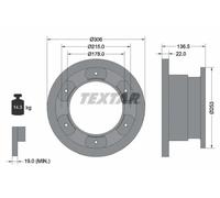 2x Disque de frein plein 93127300 TEXTAR pour IVECO DAILY III Fourgon