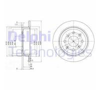 2x Disque de frein plein BG2538 DELPHI pour ROVER HONDA LOTUS ACURA MG