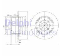 2x Disque de frein plein BG2637 DELPHI pour OPEL VECTRA A CALIBRA A