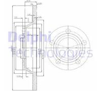 Delphi Disque de frein BG2987 – avant, plein – 2 pièces