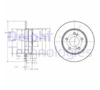 2x Disque de frein plein BG3326C DELPHI pour MERCEDES-BENZ CHRYSLER