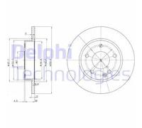 Delphi Disque de frein BG3394 avant plein – jeu de 2