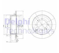 2x Disque de frein plein BG3400 DELPHI pour MITSUBISHI KIA HYUNDAI