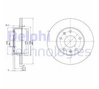 2x Disque de frein plein BG3426 DELPHI pour TOYOTA LAND ROVER