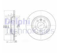 2x Disque de frein plein BG3518 DELPHI pour VW SEAT FORD