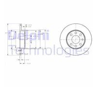 2x Disque de frein plein BG3567 DELPHI pour OPEL CORSA C