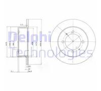 2x Disque de frein plein BG3609 DELPHI pour HYUNDAI KIA