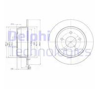 2x Disque de frein plein BG3660 DELPHI pour JEEP GRAND CHEROKEE I