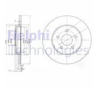 2x Disque de frein plein BG3663C DELPHI pour FORD JAGUAR