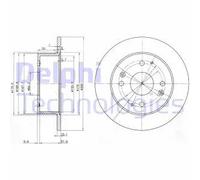 Delphi Disque de frein BG3677 arrière plein – 2 pièces