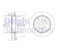 2x Disque de frein plein BG3684 DELPHI pour PEUGEOT 607