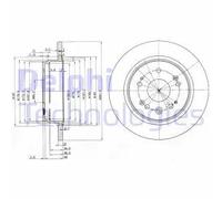2x Disque de frein plein BG3797 DELPHI pour HONDA STREAM FR-V