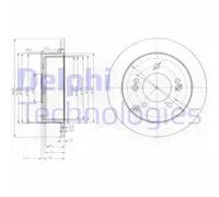 2x Disque de frein plein BG3799 DELPHI pour KIA HYUNDAI