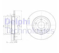 2x Disque de frein plein BG3996 DELPHI pour AUDI SEAT