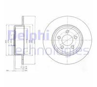 2x Disque de frein plein BG4074 DELPHI pour LANCIA CHRYSLER DODGE