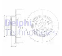 Delphi Disque de frein BG4249 plein pour Honda Accord VIII – 2x