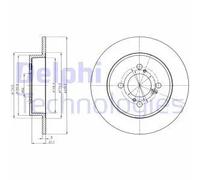 2x Disque de frein plein BG4345 DELPHI pour SUZUKI SWIFT IV