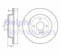 2x Disque de frein plein BG4564 DELPHI pour KIA HYUNDAI