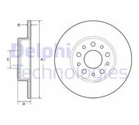 Disque de frein DELPHI BG4655C arrière, plein, 2 pièce