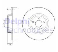 2x Disque de frein plein BG4766C DELPHI pour JAGUAR XE XF II XF SPORTBRAKE