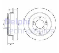 2x Disque de frein plein BG4767C DELPHI pour HYUNDAI KIA