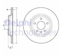 2x Disque de frein plein BG4800C DELPHI pour AUDI A4 B9 A4 B9 Avant A5 Q5 A6 C8