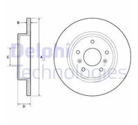 Delphi Disque de frein BG4807C – arrière plein – Jeu de 2 – Convient pour Nissan, Renault