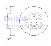 2x Disque de frein plein BG4930C DELPHI pour LAND ROVER JAGUAR