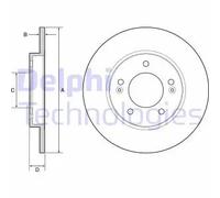 2x Disque de frein plein BG4949C DELPHI pour HYUNDAI KIA