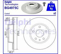 2x Disque de frein plein BG4975C DELPHI pour AUDI A1 A1 Sportback