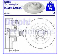 Delphi Disque de frein BG9412RSC pour Renault Espace V 2018-2023 – à l'unité