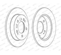 2x Disque de frein plein DDF1874C FERODO pour HYUNDAI KIA