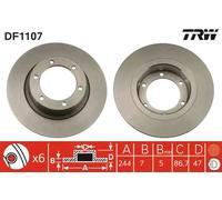 2x Disque de frein plein DF1107 TRW pour CITROËN DYANE ACADIANE 2 CV AMI MEHARI
